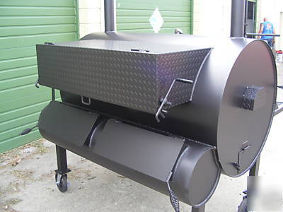 Bbq rotisserie smoker w/ casters cadillac cooker