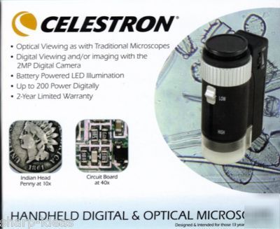 Celestron handheld digital 200 power microscope 