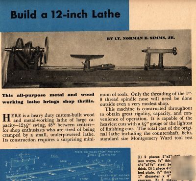 Heavy duty lathe plans metal wood woodworking large