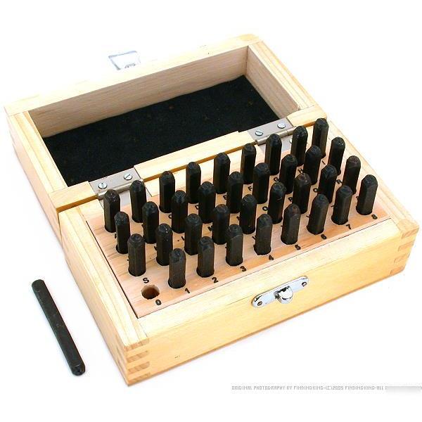 Number & letter punch set w/ wood holder 2MM 36PC