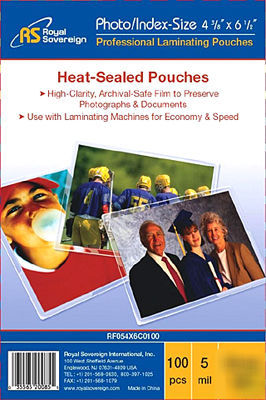 Photo/index-size heat-sealed pouches - pack of 100