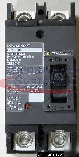 New square d QBL22100 circuit breaker, 100 amp, 