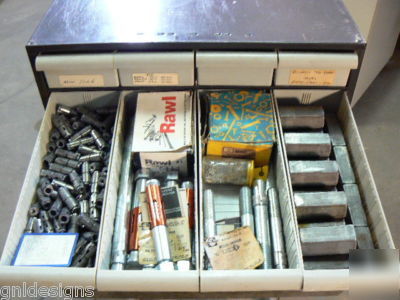 Lot screws roll pins anchors washers couplings+cabinet 