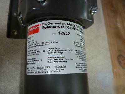 1/5 hp gear motor, dayton, 1Z822