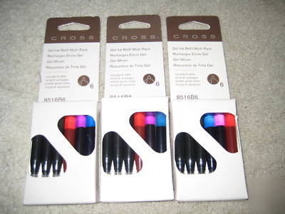 18 cross gel ink genuine 8516B6 refill blue black red 