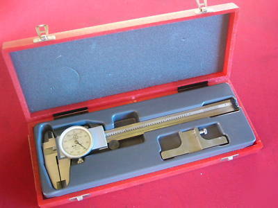 Etalon 6 inch dial caliper swiss made & depth base 