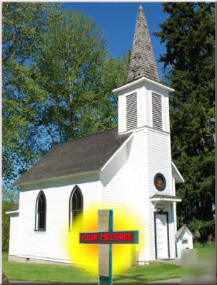 Led digital church cross, 6' x 5' double-sided, color