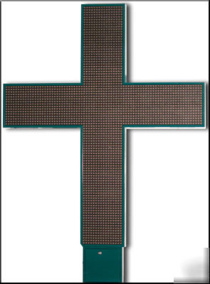 Led digital church cross, 6' x 5' double-sided, color