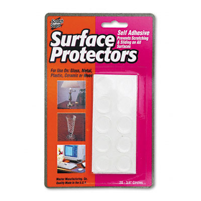 Scratch guard self-adh clr protec 3/4 dia circles 20/pk