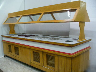Used hot & cold buffet / serving table salad bar custom