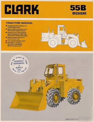 Clark tractor shovel brochure model 55B