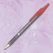 Comfort grip stick ballpoint pen, gray barrel, black in
