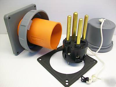 Hubbell pin&sleeve inlet&cap HBL460B12W 460B12W 60 amp