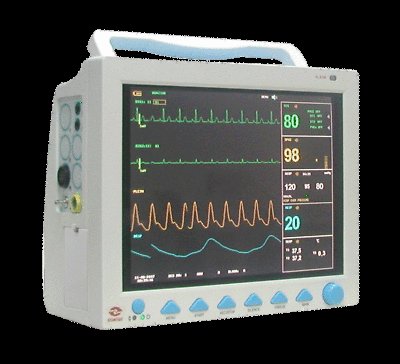 New icu patient monitor ecg,nibp,SPO2,temp,resp+printer