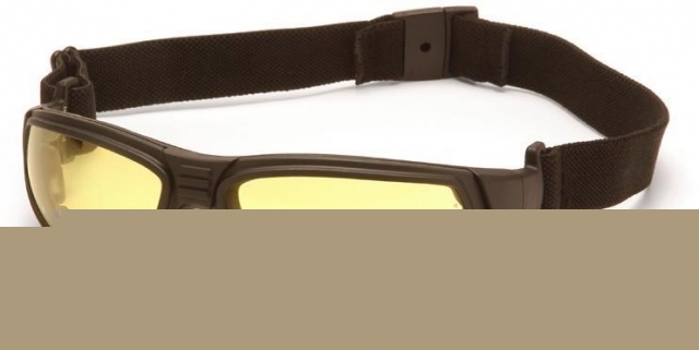 Pyramex xsg safety glasses - amber anti-fog lens, black
