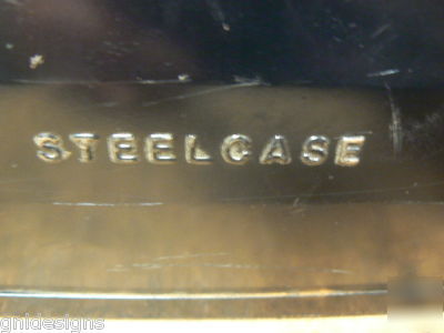 Steelcase heavy duty waste paper basket trash can nice 