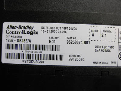 Ab controllogix 1756-L55M14 rack loaded w/io, very nice