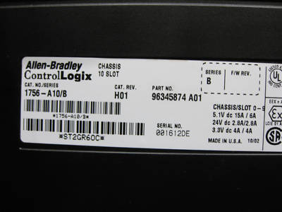 Ab controllogix 1756-L55M14 rack loaded w/io, very nice