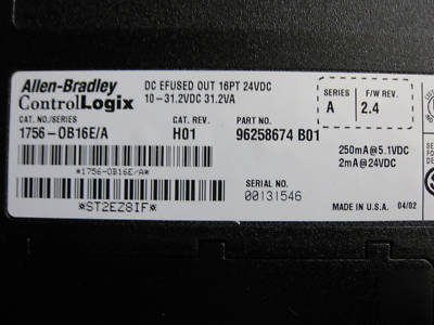 Ab controllogix 1756-L55M14 rack loaded w/io, very nice