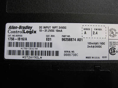 Ab controllogix 1756-L55M14 rack loaded w/io, very nice