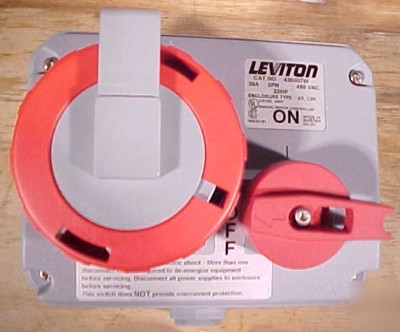 Leviton pin sleeve 30A 480V 3Ã¸ interlock power switch