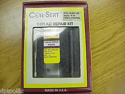 New 6-32 coil-sert thread repair kit uses helicoil 