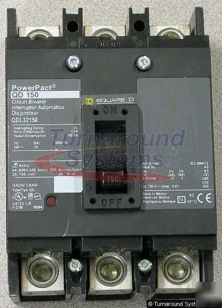 New square d QDL32125 circuit breaker, 125 amp, 