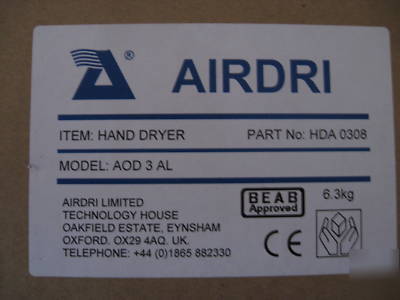 Nib b airdri sensor ,al hand dryer.pub/club/hotel/cafe 