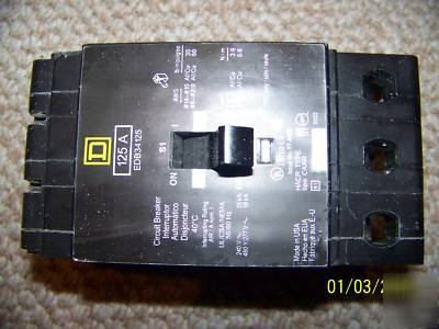 Square d EDB34125 125A 480V circuit breaker edb egb ejb