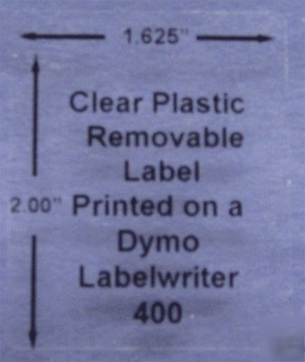 Removable clear plastic labels for dymo labelwriter
