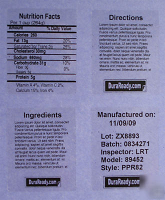 Removable clear plastic labels for dymo labelwriter