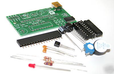 Serial character lcd driver board kit (usb) avr basic