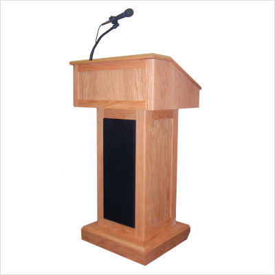 Victoria lectern with sound system finish: mahogany