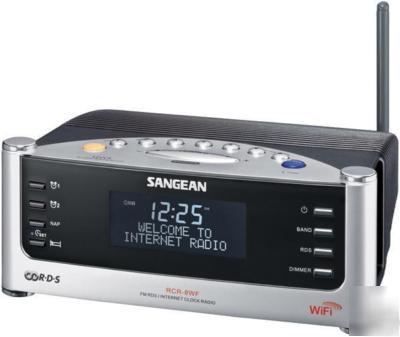 New sangean rcr-8WF wi-fi fm/rds internet clock radio 