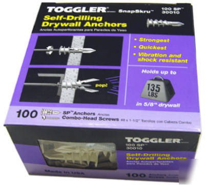 Toggler snapskru 100PK 3/8-5/8 selfdrill drywall anchor
