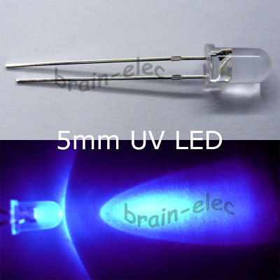 100 pcs 5MM ultraviole uv led 300MCD &free resistor