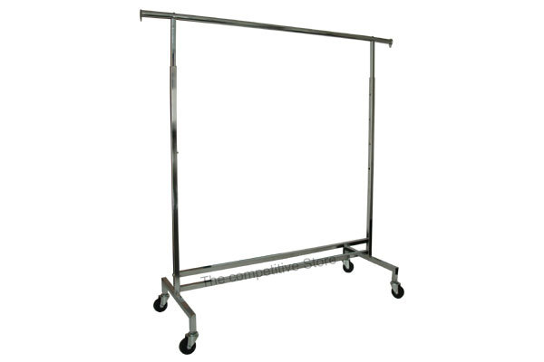 Adjustable hangrail rolling clothing garment rack