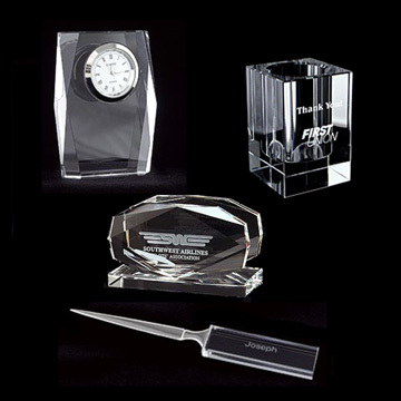 Exquisite optic crystal desk set with free engraving 