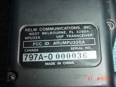 2 relm mini-com MPU32A uhf fm handheld transceiver