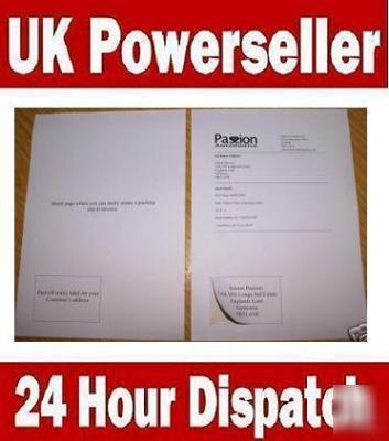 New 50 mail order invoice & removable address labels A4 