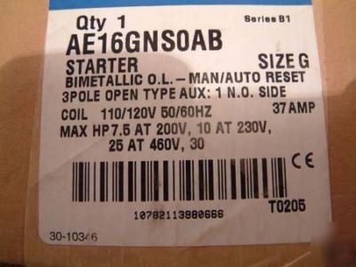 New cutler-hammer 3 ph motor starter size g