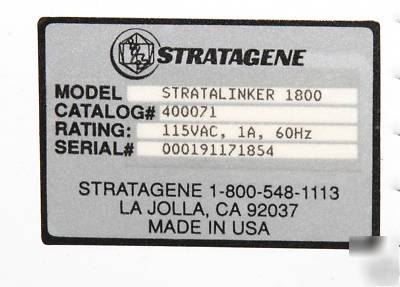Stratagene 1800 uv crosslinker dna rna