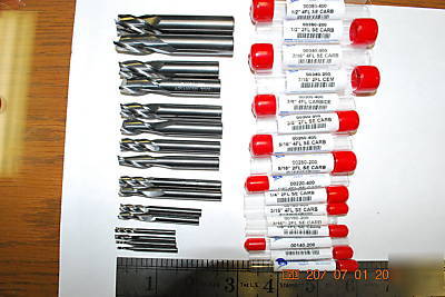 New carbide end mills 16PC set 1/16 to 1/2 2 and 4 fls