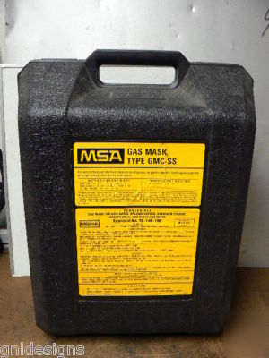 New msa gmc-ss respirator gas mask w/cannisters & case 