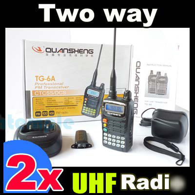 Pair quansheng handheld uhf radio 400-470MHZ+2 earpiece