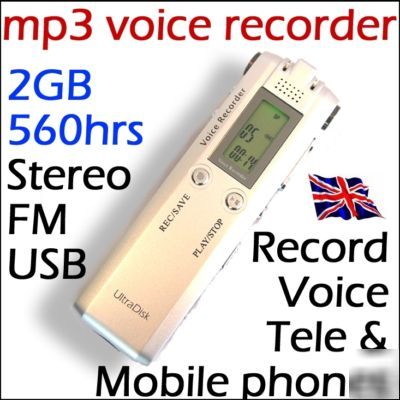2GB MP3 stereo digital voice recorder dictaphone DVR9