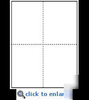 Blank 4-up post cards, linen white (80LB) (1000 cards)