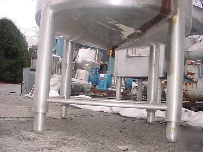 Crepaco 150 gallon cone bottom mix tank 2 hp shaft prop