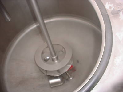 Crepaco 150 gallon cone bottom mix tank 2 hp shaft prop