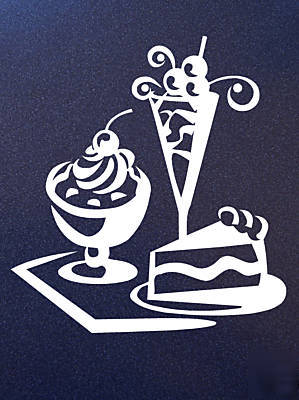 Dessert cake ice cream pie bistro window sticker decal